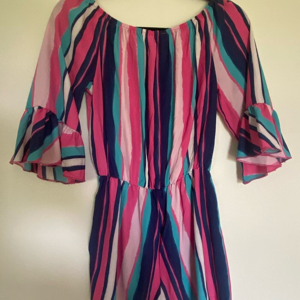 Pink Lily Striped Romper